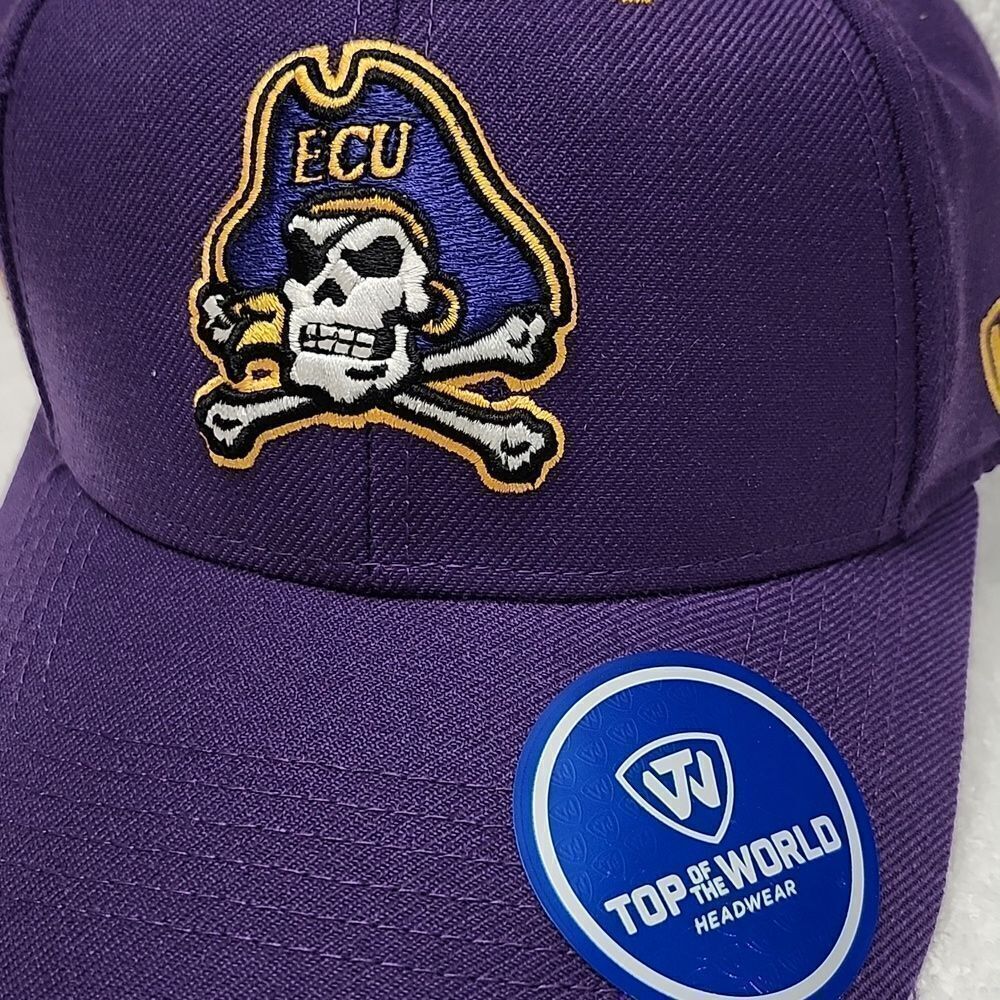 Top of the World East Carolina University Pirates Velcroback Hat - New - Picture 2 of 8